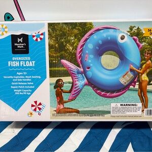 Oversized pool or river fish design float members mark new